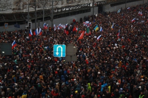 An image from March 1st march in memory of Boris Nemtsov.